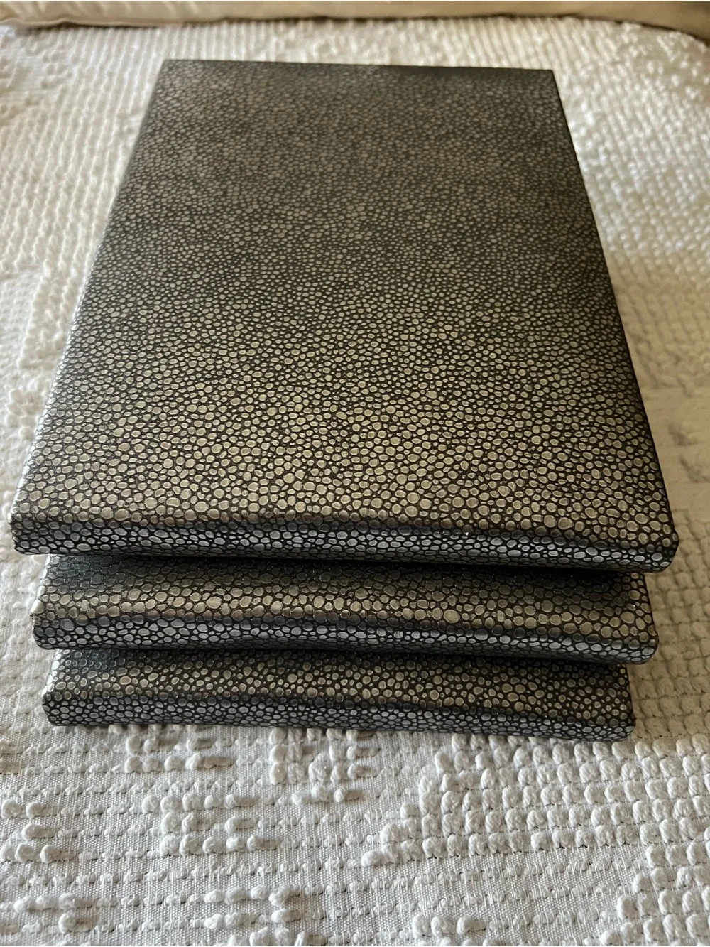 Guest Books ~ Set of 3 Decorative Textured Silver and Black